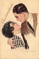 PC ARTIST SIGNED, NANNI, ITALIAN, GLAMOUR COUPLE, Vintage Postcard (b48385) - Nanni