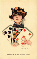 PC ARTIST SIGNED, NANNI, ITALIAN, GLAMOUR LADY, CARDS, Vintage Postcard (b48422) - Nanni
