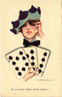 PC ARTIST SIGNED, NANNI, ITALIAN, GLAMOUR LADY, CARDS, Vintage Postcard (b48423) - Nanni