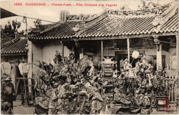 PC PHNOM-PENH FETE CHINOISE A LA PAGODE CAMBODIA INDOCHINA (a37801) - Cambodge