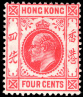 Hong Kong 1907-11 4c Carmine Unmounted Mint. - Nuovi