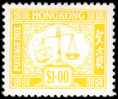 Hong Kong 1986 $1 Lemon Postage Due Unmounted Mint. - Ungebraucht