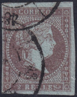 Spain 1855 Sc 39 España Ed 42 Used "48" (Vitoria) Cartwheel Cancel Damage At Bottom - Usados