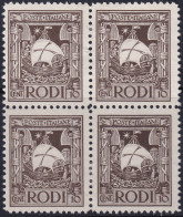 Italy Aegean Rhodes 1929 Sc 16 Egeo Rodi Sa 4 Block MH* - Aegean (Rodi)