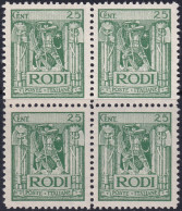 Italy Aegean Rhodes 1929 Sc 18 Egeo Rodi Sa 6 Block MLH* - Aegean (Rodi)