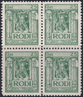 Italy Aegean Rhodes 1929 Sc 18 Egeo Rodi Sa 6 Block MLH* - Egée (Rodi)