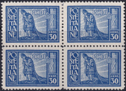 Italy Aegean Rhodes 1929 Sc 19 Egeo Rodi Sa 7 Block MH* - Aegean (Rodi)