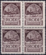 Italy Aegean Rhodes 1929 Sc 20 Egeo Rodi Sa 8 Block MLH* - Aegean (Rodi)