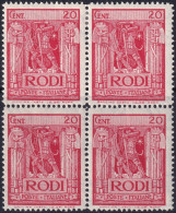 Italy Aegean Rhodes 1932 Sc 57 Egeo Rodi Sa 58 Block MLH* - Egée (Rodi)
