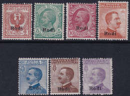 Italy Aegean Rhodes 1912 Sc 1/9 Egeo Rodi Sa 1/12 Partial Set MH* Some Gum Crazing - Egée (Rodi)