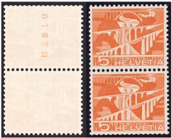 Schweiz Rolle Suisse Rouleaux Swiss Coil Sitterbrücke 1949: Zu 298RM.01 Mi 530RI Mit Avec N° M2810 ** MNH (Zu CHF 18.00) - Franqueo