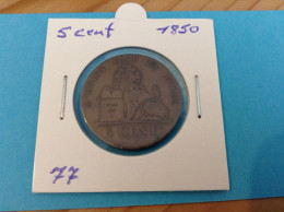 België Leopold I 5 Cent 1850. (Morin 77) - 5 Cents