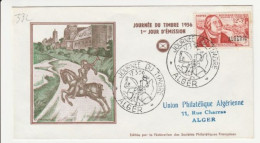 ALGERIE-FDC- LOT DE 2 PLIS N°332+340+(JOURNEE DU TIMBRE 1956+CHEMIN DE FER -BONE TEBESSA) - FDC