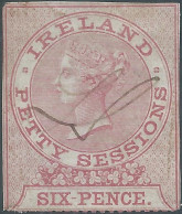 Great Britain,IRELAND - Queen Victoria,1886  Revenue Stamp PETTY SESSIONS , 6Pence ,Imperf , Used - Non Classificati