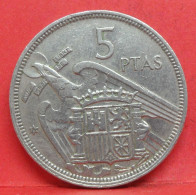 5 Pesetas 1957 étoile 74 - TTB - Pièce Monnaie Espagne - Article N°2362 - 5 Pesetas