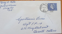 CANADA 1967, POSTAL STATIONERY, COVER USED, QUEEN PORTRAIT,  PORT WILLIAMS CITY CANCEL. - Lettres & Documents