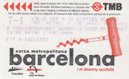 Ticket  Metro Subway Barcelona TMB - FGC - 1999-2000? - Europe