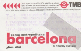 Ticket  Metro Subway Barcelona TMB - FGC - 19XX-20XX? - Europa