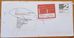 GREAT BRITAN-INDIA2007, COVER USED, RETURN TO SENDER, GB.ROYAL MAIL RED LABEL, DIFF REASON, PREPRINTED, REFUGED HAND WRI - Storia Postale