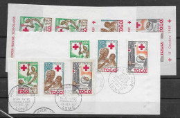 Togo Red Cross Croix Rouge Sheets Set Mnh ** Plus FDC And Single Set 1959 Over 30 Euros - Togo (1960-...)