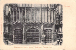 ENGLAND - LONDON - Westminster Abbey - Henry VII's - Entrance Door - Carte Postale Ancienne - Westminster Abbey