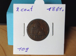 België Leopold I 2 Cent 1861. (Morin 109) - 2 Cents