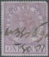 Great Britain-Government Of India ,1852-1901 Queen Victoria Revenue Stamp Tax Fiscal,1A - One Anna,Used - Otros & Sin Clasificación