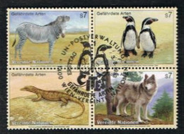 ONU (UNITED NATIONS) VIENNA  - SG WI142.145 - 1993 ENDANGERED SPECIES: ANIMALS (COMPLET SET OF 4 SE-TENANT) - USED - Oblitérés