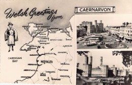 Galles - CAERNARVON - Welsh Greetings From - Carte Postale Ancienne - Caernarvonshire
