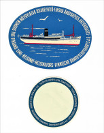 The Finland Line Helsinki Ariadne Boat 1960s 2 Vintage Baggage Luggage Label Sticker Etiquette - Autres & Non Classés