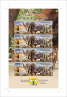 CHAD TCHAD 2023 SHEET PROOF 4V - MONKEYS LION ELEPHANT FROGS HIPPOPOTAMUS RHINOCEROS FOX MUSHROOMS TUTLE GIRAFFE - MNH - Tchad (1960-...)