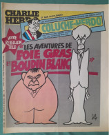 CHARLIE HEBDO 1980 N° 528 AFFICHE COLUCHE JOYEUX NOEL  GISCARD BARRE FOIE GRAS ET BOUDIN BLANC - Humor