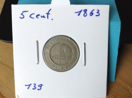 België Leopold I 5 Cent 1863. (Morin 139) - 5 Cents