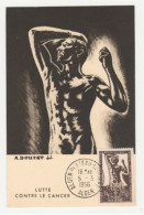 ALGERIE-Carte Maximum- N°332 LUTTE CONTRE LE CANCER 1956 - Cartoline Maximum