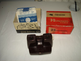 O8 / VIEW MASTER 3-DIMENSION Model E Bakélite Made Belgium + Boite + 21 Rouleaux - Stereoscopes - Side-by-side Viewers