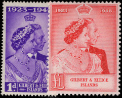 Gilbert & Ellice Islands 1948 Royal Silver Wedding Unmounted Mint. - Gilbert & Ellice Islands (...-1979)