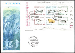 Greenland 1991 Marine Mammals Souvenir Sheet First Day Cover - Brieven En Documenten