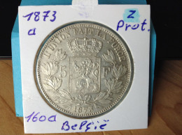 België Leopold II 5 Frank 1873a Pos: A Zilver. (Morin 160a) - 5 Frank