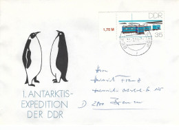 Deutschland Germany DDR 1988 Berlin Antarctic Research Station George Forster Pinguin Cover - Bases Antarctiques