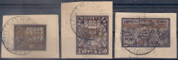 Russia 1923, Michel Nr 212a-14a, Used On Pieces - Used Stamps
