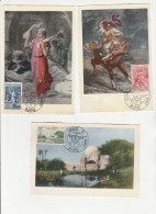 ALGERIE-Carte Maximum- N°346/48 ŒUVRES SOCIALES DE L ARMEE COULEUR 1957 - Cartoline Maximum
