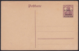 Allenstein    -   Postkarte   (2 Scans)     -     **      -      Postfrisch - Unused Stamps