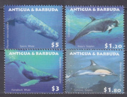 2010 Antigua And Barbuda 4737-4740 Marine Fauna - Dolphins, Whales 9,20 € - Dauphins