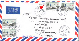 Romania Air Mail Cover Sent To Denmark 18-10-2001 Topic Stamps AEROPLANES - Storia Postale