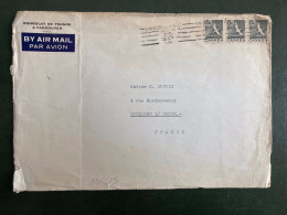 LETTRE CONSULAT DE FRANCE A VANCOUVER Par Avion Pour La FRANCE TP OISEAU 15c X3 OBL.MEC. JAN 25 1957 VANCOUVER - Storia Postale