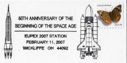 USA Obl. 2007, 50 Ann. Conquète Spatiale, Espace, Fusée, Navette, Astronautique - América Del Norte