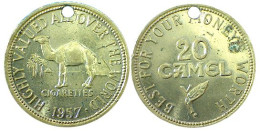 03794 GETTONE TOKEN JETON FICHA VENDING CICARETES CAMEL 1957 - Autres & Non Classés