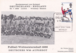 Germany 1966 Card: Football Fussball Soccer Calcio FIFA World Cup England England - W. Germany Finale Team Photo Results - 1966 – England