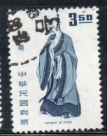 CHINA REPUBLIC CINA TAIWAN FORMOSA 1972 RULERS EMPEROR YAO 3.50$ USED USATO OBLITERE' - Used Stamps
