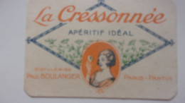 LA CRESSONNEE APERITIF IDEAL CALENDRIER 1928 PAUL BOULANGER PARIS PANTIN - Reclame